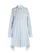 Balenciaga Fold-back Striped Cotton-poplin Shirtdress