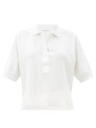 Matchesfashion.com Apiece Apart - Clara Short-sleeve Cotton-blend Sweater - Womens - Cream