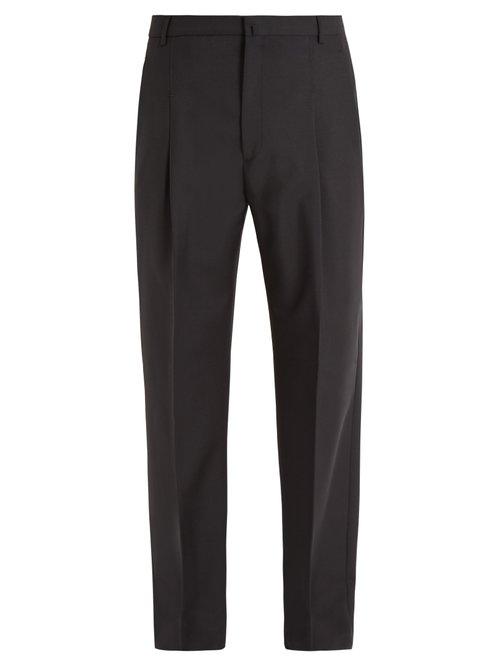 Matchesfashion.com Acne Studios - Kalnar Straight Leg Wool Blend Trousers - Mens - Black