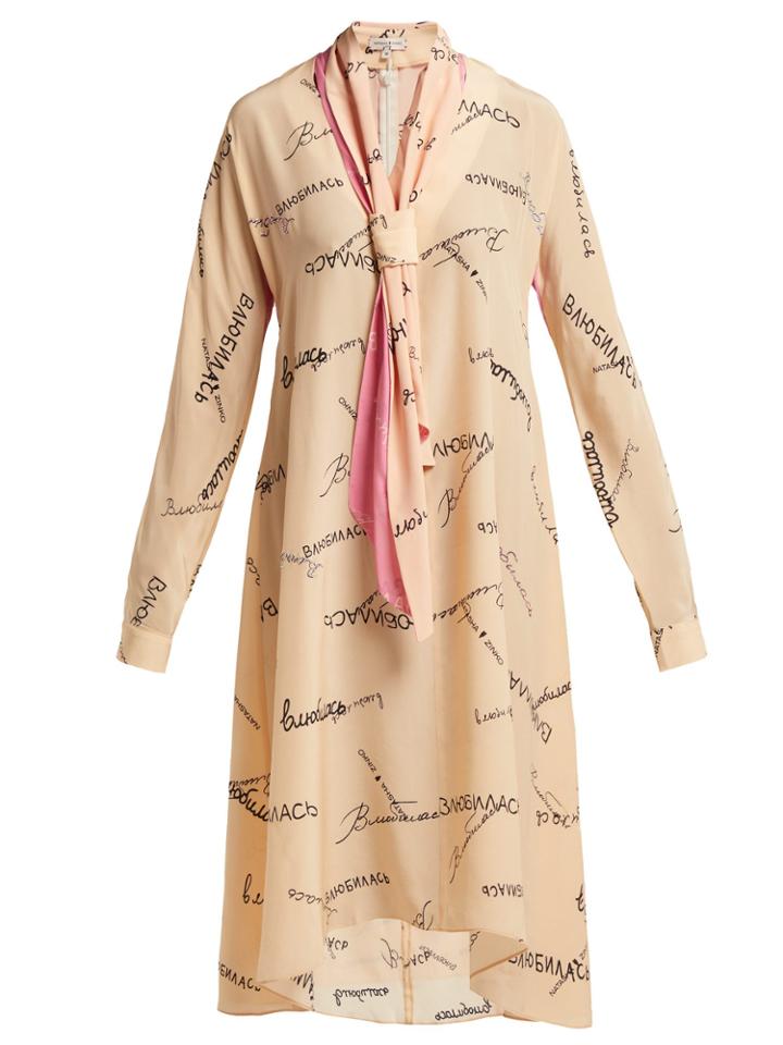 Natasha Zinko Tie-neck Silk-georgette Dress