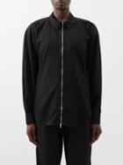 Proenza Schouler White Label - Zipped Poplin Shirt - Womens - Black