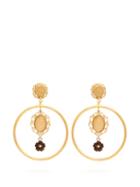 Matchesfashion.com Dolce & Gabbana - Cameo Charm Hoop Clip Earrings - Womens - Gold