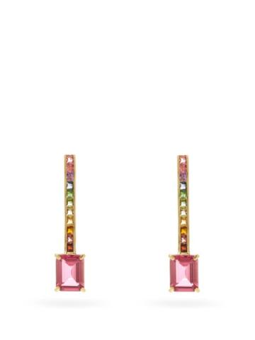 Matchesfashion.com Mateo - Somewhere Over The Rainbow 14kt Gold Earrings - Womens - Pink Multi