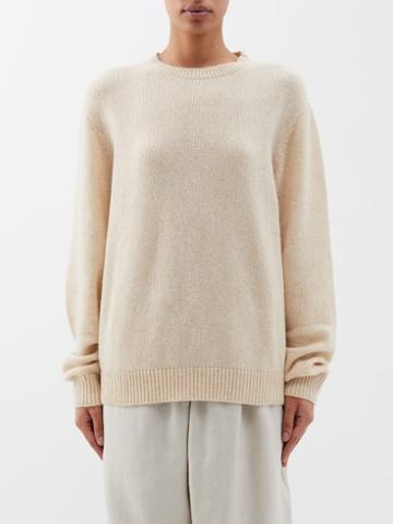 The Elder Statesman - Nimbus Crew-neck Cashmere-blend Sweater - Womens - Beige