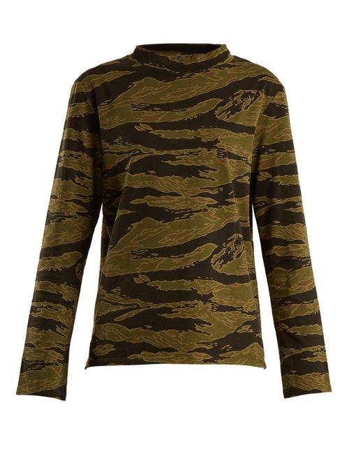 Matchesfashion.com M.i.h Jeans - Emelie Camouflage Print Cotton Jersey T Shirt - Womens - Camouflage