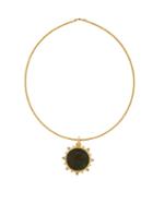 Matchesfashion.com Dubini - Nero 18kt Gold Coin And Moonstone Choker - Womens - Bronze