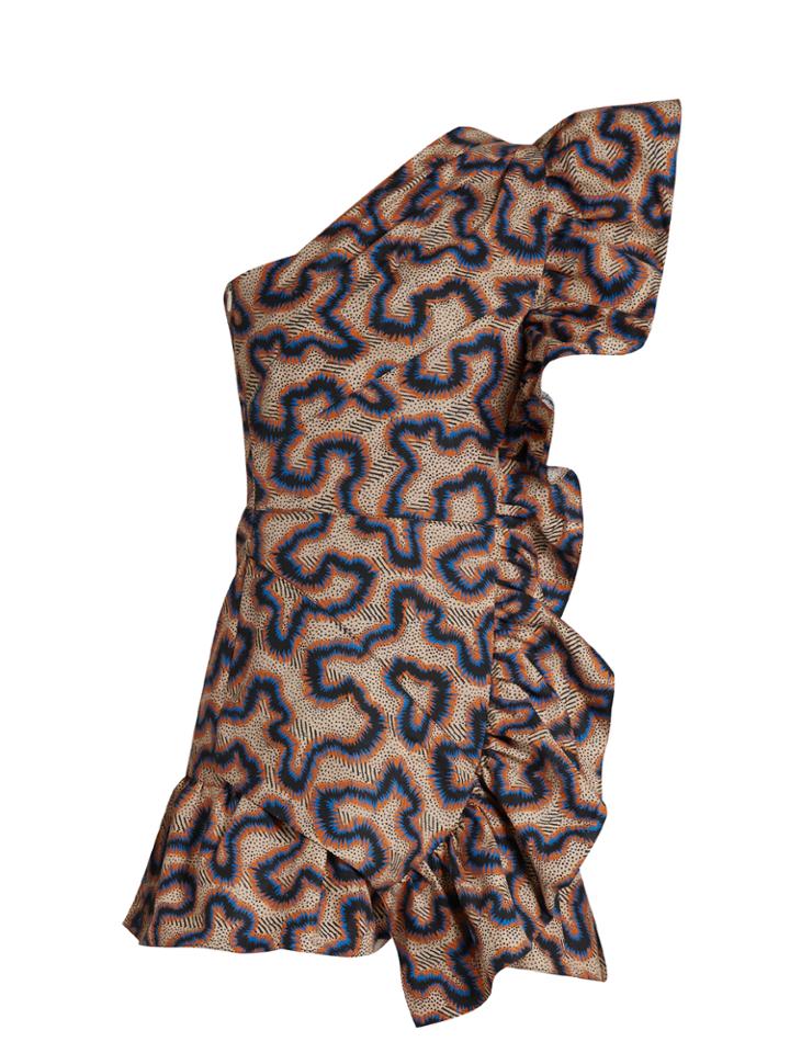 Isabel Marant Lavern One-shoulder Ruffled Dress