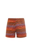 Matchesfashion.com Missoni Mare - Zigzag-print Swim Shorts - Mens - Orange Multi