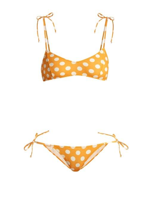 Matchesfashion.com Lisa Marie Fernandez - Nicole Polka Dot Bikini - Womens - Orange Multi