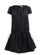 Moncler - Drawstring Taffeta Dress - Womens - Black