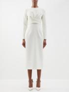 Emilia Wickstead - Emmett Crossover-panel Crepe Midi Dress - Womens - Ivory