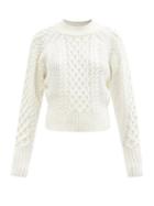 Ladies Rtw Emilia Wickstead - Emory Cable-knit Wool Sweater - Womens - Ivory