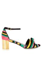 Salvatore Ferragamo Gavina Rainbow-striped Suede Sandals
