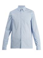 Prada Single-cuff Micro-clover Print Cotton Shirt