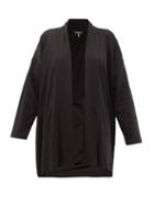 Matchesfashion.com Eskandar - Shawl Collar Pima Cotton-jersey Cardigan - Womens - Black