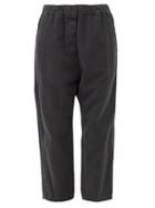 Matchesfashion.com Nili Lotan - Casablanca Cotton-blend Cropped Trousers - Womens - Dark Grey