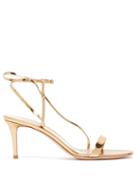 Matchesfashion.com Gianvito Rossi - Manhattan 70 Patent Leather Sandals - Womens - Gold