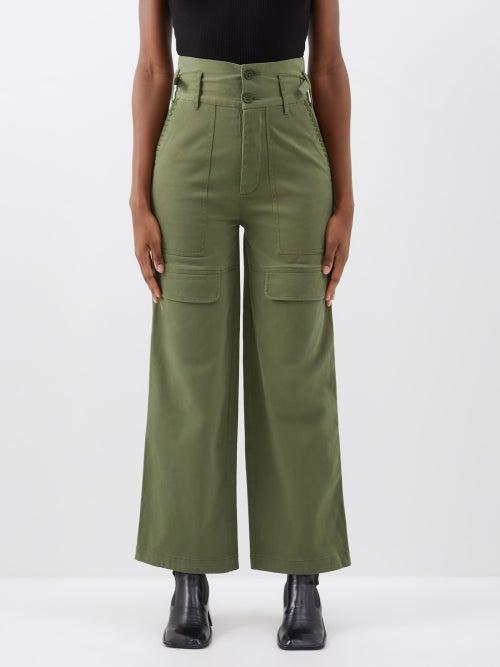 Sea - Taliana Cotton Cargo Trousers - Womens - Khaki
