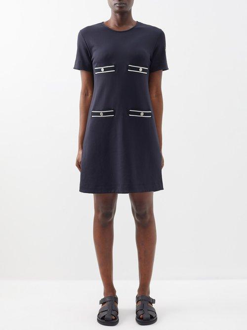 Moncler - Four-pocket Jersey Mini Dress - Womens - Black