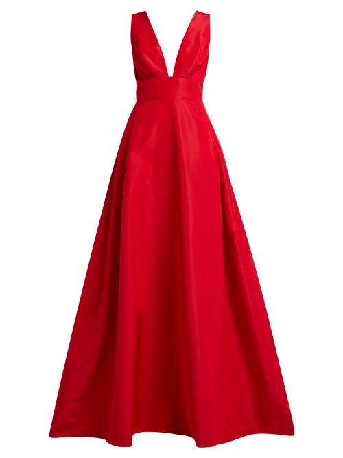 Matchesfashion.com Carolina Herrera - Callie Silk Faille Gown - Womens - Red