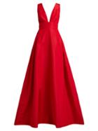 Matchesfashion.com Carolina Herrera - Callie Silk Faille Gown - Womens - Red