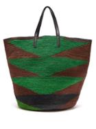 Sensi Studio - Maxi Geometric-weave Sisal Tote Bag - Womens - Brown Multi