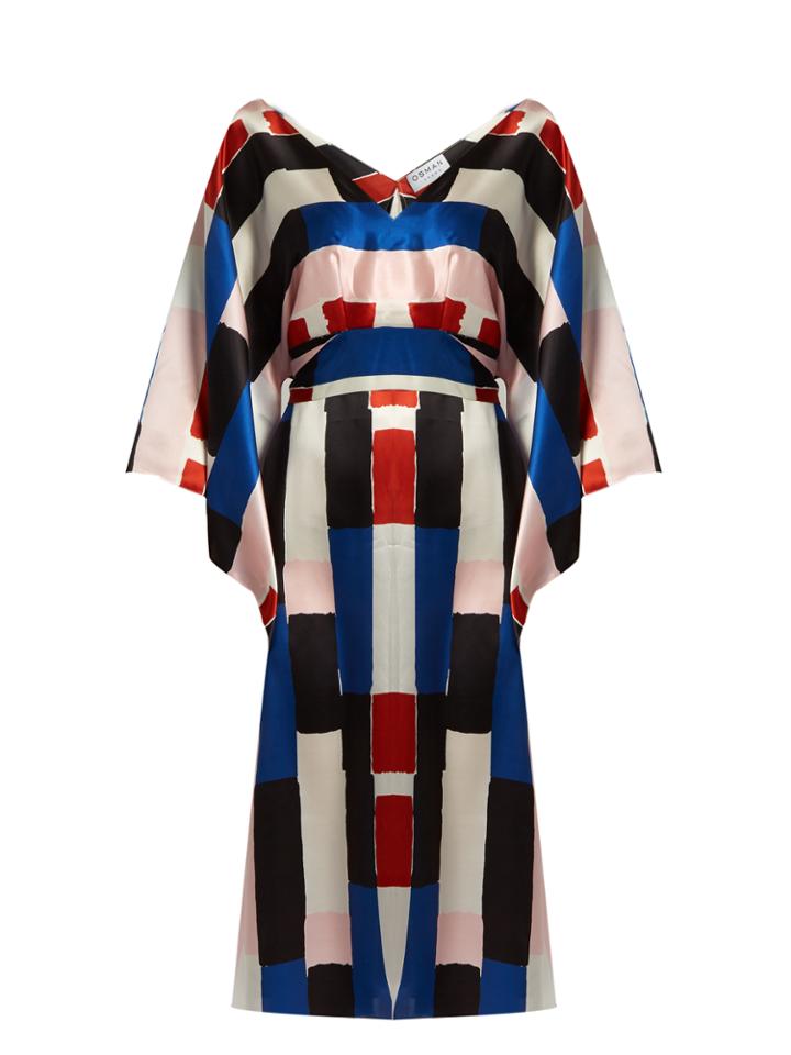 Osman Summer Abstract-print Silk-satin Dress