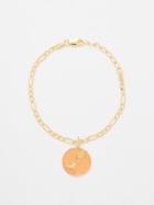 Hermina Athens - Circe's Lion Enamel & Gold-plated Bracelet - Womens - Orange Multi