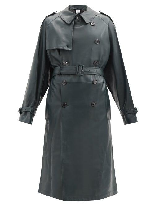 Matchesfashion.com Vetements - Soft Leather Trench Coat - Womens - Dark Green