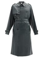 Matchesfashion.com Vetements - Soft Leather Trench Coat - Womens - Dark Green