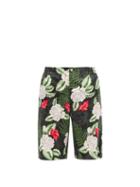 Matchesfashion.com Gucci - Foliage-print Poplin Shorts - Mens - Multi