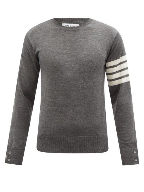 Thom Browne - Four-bar Merino Sweater - Mens - Grey