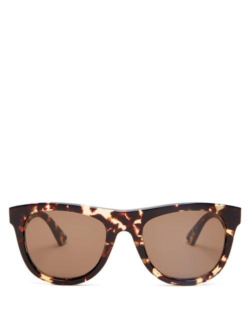 Matchesfashion.com Bottega Veneta - The Original 01 Tortoiseshell Acetate Sunglasses - Mens - Tortoiseshell