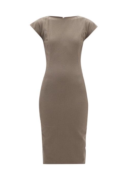Rick Owens - Easy Sarah Zip-back Cotton-blend Midi Dress - Womens - Grey