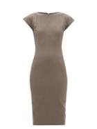 Rick Owens - Easy Sarah Zip-back Cotton-blend Midi Dress - Womens - Grey