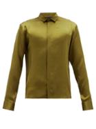 Matchesfashion.com Haider Ackermann - Silk-satin Shirt - Mens - Khaki