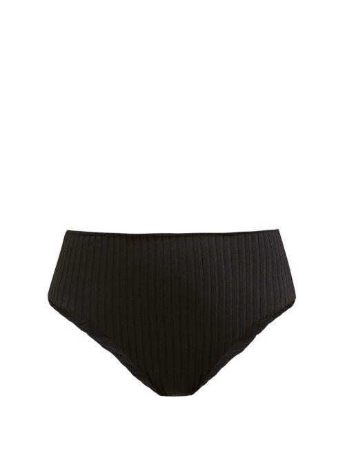 Matchesfashion.com Araks - Ulla Ribbed High Rise Bikini Briefs - Womens - Black