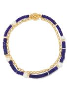 Lizzie Fortunato - Olympia Pearl & Gold-plated Necklace - Womens - Blue Multi