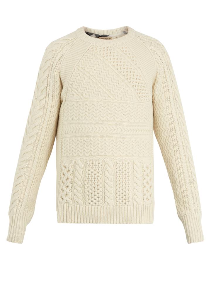Burberry Linley Cable-knit Wool And Cashmere-blend Sweater
