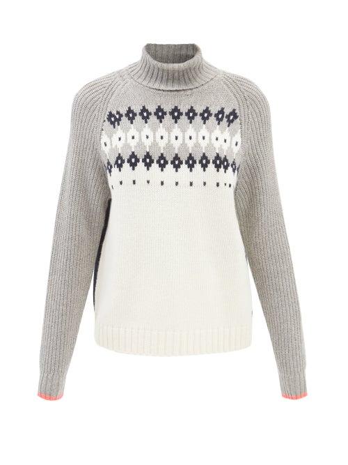 Bogner Fire+ice - Denali Raglan-sleeve Fair Isle Roll-neck Sweater - Womens - Grey Multi
