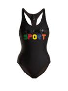 Matchesfashion.com The Upside - Logo Print Swimsuit - Womens - Black Multi