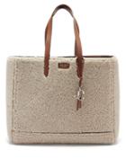 Jimmy Choo - Laylin Leather-trim Shearling Tote Bag - Womens - Cream Multi