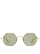 Matchesfashion.com Garrett Leight - Seville 48 Round Frame Metal Sunglasses - Womens - Dark Green