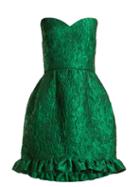 Matchesfashion.com Emilio De La Morena - Golde Floral Jacquard Strapless Mini Dress - Womens - Green