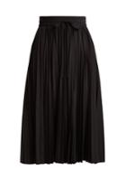 Redvalentino Mid-rise Pleated Taffeta Midi Skirt