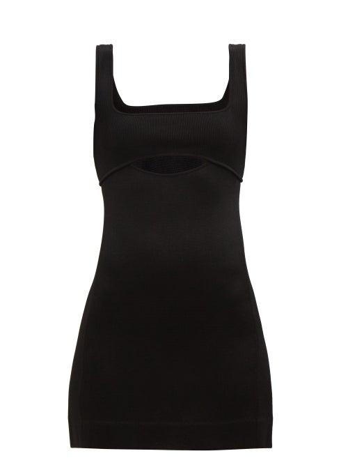 Saint Laurent - Keyhole Jersey Mini Dress - Womens - Black