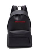 Matchesfashion.com Balenciaga - Everyday Logo Print Leather Backpack - Mens - Black Red