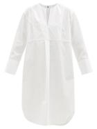 Ladies Rtw Totme - V-neck Cotton-poplin Shirt Dress - Womens - White