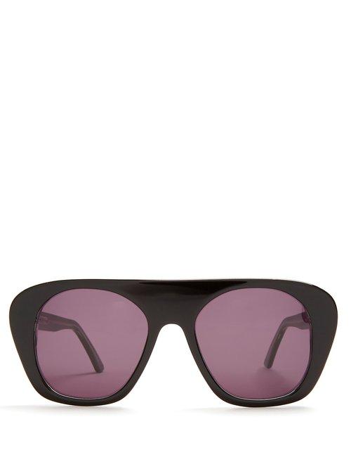 Matchesfashion.com Marques'almeida - Aviator Acetate Sunglasses - Womens - Black