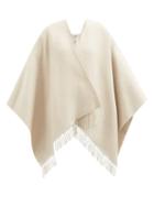 Fendi - Karligraphy-jacquard Wool-blend Twill Poncho - Womens - White Multi